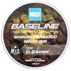 Nash splétaná šňůra baseline sinking braid camo 1200 m - 0