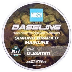 Nash splétaná šňůra baseline sinking braid camo 1200 m - 0