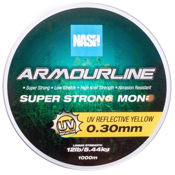 Nash vlasec armourline super strong mono uv yellow 1000 m - 0