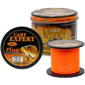 Carp expert vlasec v plechové doze uv fluo oranžový 1000 m - 0