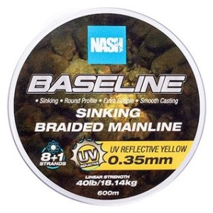 Nash splétaná šňůra baseline sinking braid uv yellow 600 m - 0