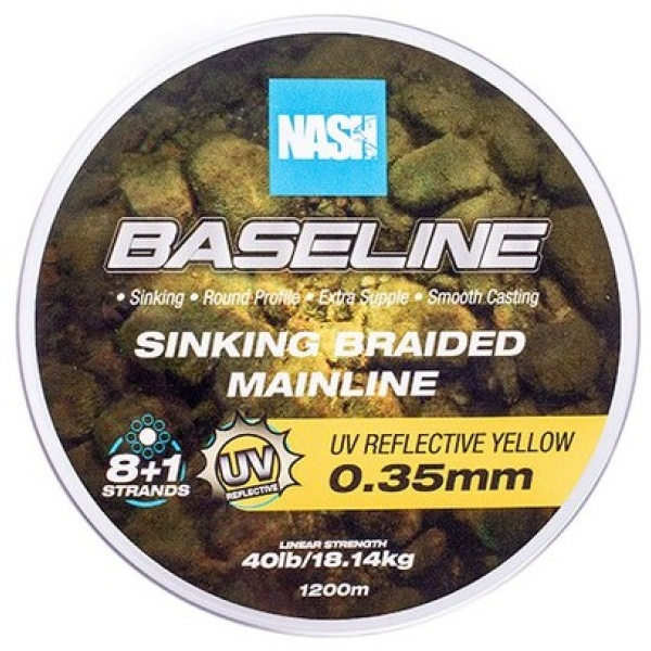 Nash splétaná šňůra baseline sinking braid uv yellow 1200 m - 0