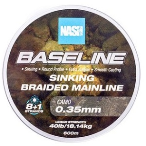 Nash splétaná šňůra baseline sinking braid camo 600 m - 0