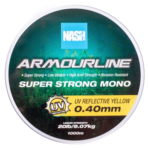 Nash vlasec armourline super strong mono uv yellow 1000 m - 0