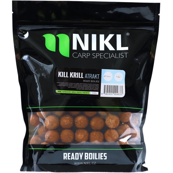 Nikl hotové boilie kill krill atrakt - 1 kg 18 mm