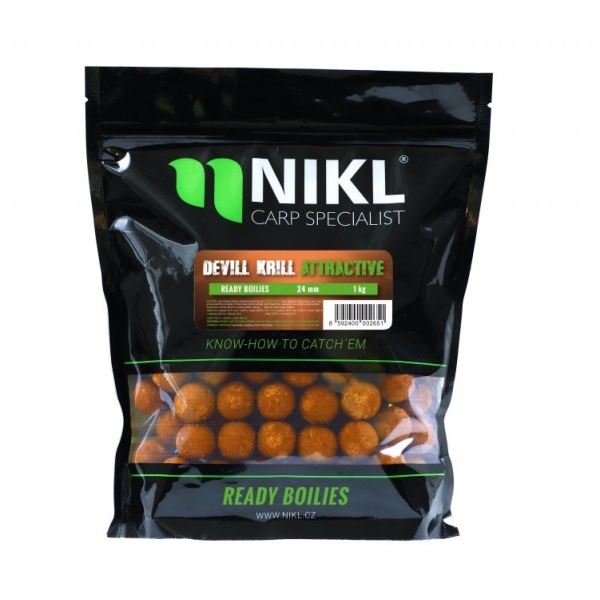 Nikl hotové boilie attractive devill krill - 1 kg 20 mm