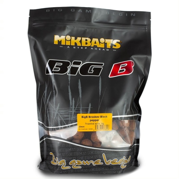 Mikbaits boilie legends bigb broskev black pepper-1 kg 24 mm