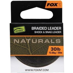 Fox návazcová šňůrka naturals braided leader 20 m - 30 lb