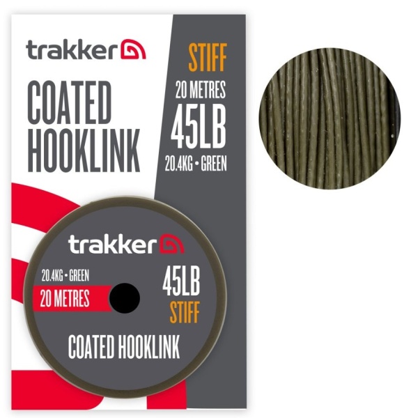 Trakker návazcová šňůra stiff coated hooklink 20 m - 45 lb 20