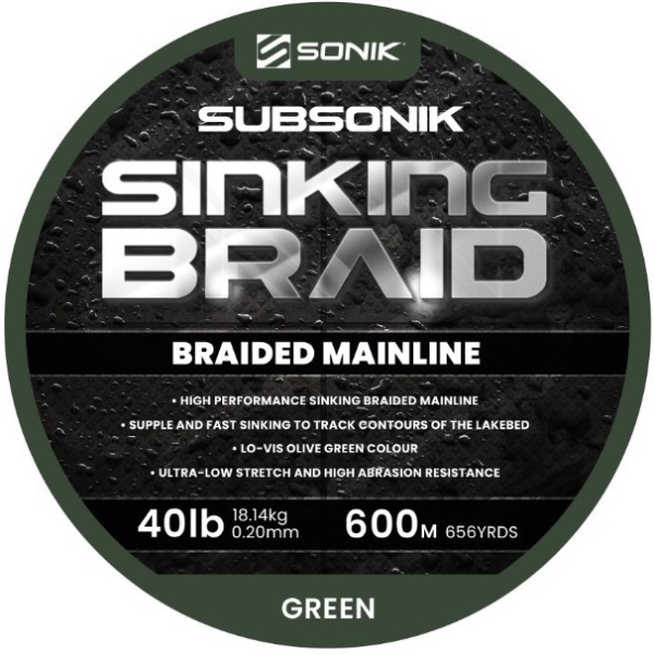 Sonik šňůra subsonik sinking braid green 0