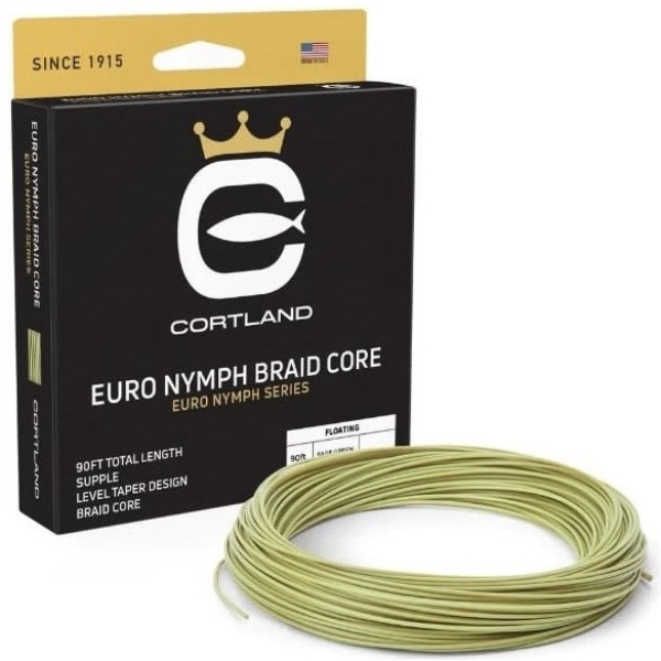 Cortland muškařská šňůra euro nymph braid core 022 freshwater 90 ft - dt sage green