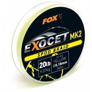 Fox splétaná šňůra exocet mk2 spod braid 300 m yellow průměr 0