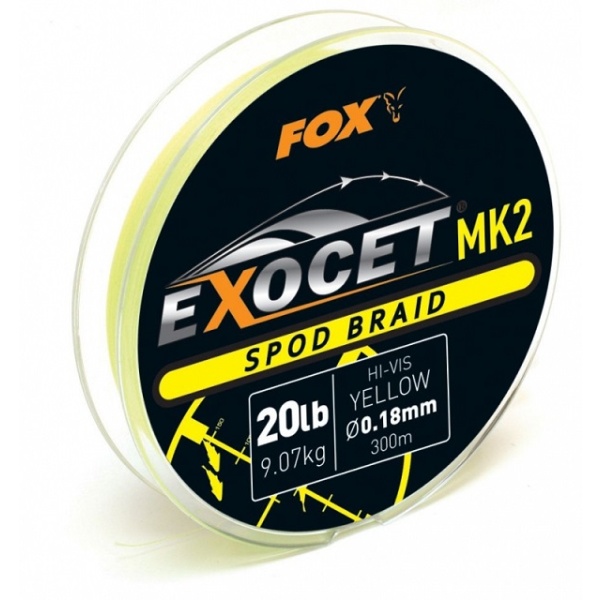 Fox splétaná šňůra exocet mk2 spod braid 300 m yellow průměr 0