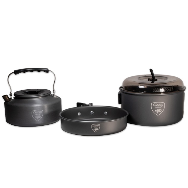 Giants fishing sada nádobí s konvičkou 3 piece pan kettle set