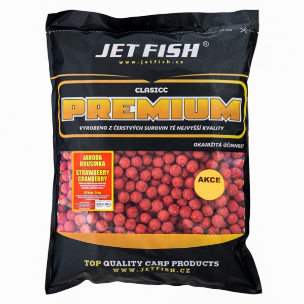 Jet fish boilie premium clasicc 5 kg 20 mm - jahoda / brusinka