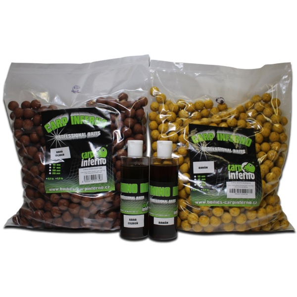 Carp inferno boilies light line 3 kg + 250 ml booster - krab oliheň