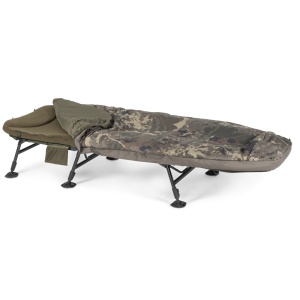 Nash lehátko se spacákem indulgence hd40 sleep system 6 legs camo