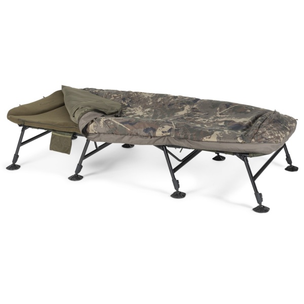 Nash lehátko se spacákem indulgence hd40 sleep system 8 legs camo wide