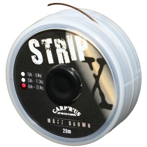 Carp´r´us potahovaná šňůrka carp´r´us - strip-x 20 m brown-nosnost 15 lb 6