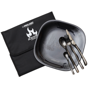 Prologic talíř s příborem blackfire dinning set