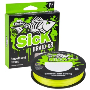 Berkley splétaná šňůra sick braid hi-vis žlutá 150 m - 0