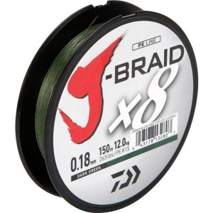 Daiwa splétaná šňůra j-braid dark green 300 m-průměr 0