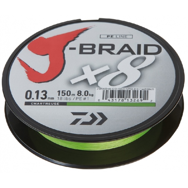 Daiwa splétaná šňůra j-braid chartreuse 300 m-průměr 0