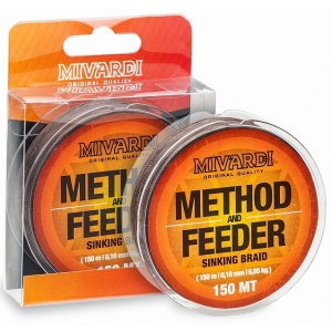 Mivardi splétaná šňůra method & feeder sinking braid 150 m hnědá-průměr 0