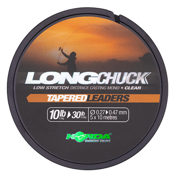 Korda šokový vlasec longchuck tapered leaders clear 5x10 m - 0