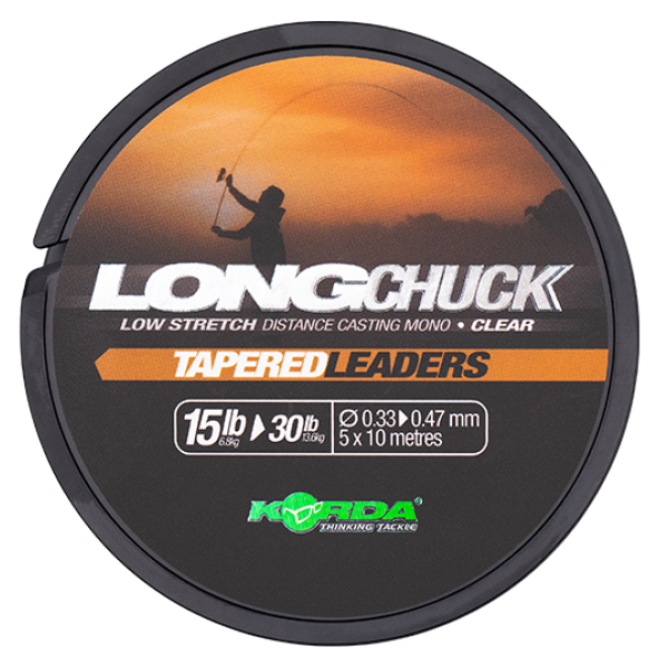 Korda šokový vlasec longchuck tapered leaders clear 5x10 m - 0