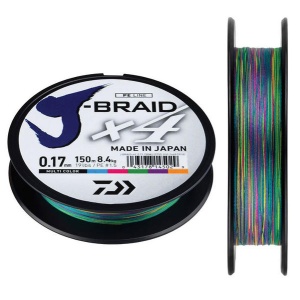 Daiwa splétaná šňůra j-braid multi color 300 m-průměr 0