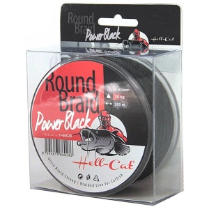 Hell-cat splétaná šňůra round braid power black 200 m-průměr 0