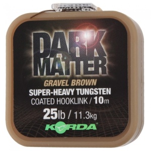 Korda návazcová šňůrka dark matter tungsten coated braid gravel brown 10 m-průměr 18 lb / nosnost 8