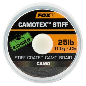 Fox návazcová šňůrka edges camotex stiff 20 m-průměr 20 lb / nosnost 9