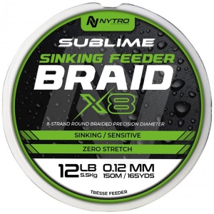 Nytro šňůra sublime x8 sinking feeder braid 150 m - 0