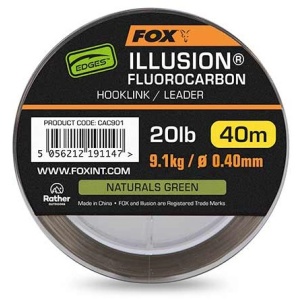 Fox fluorocarbon edges illusion hooklink/leader naturals green 40 m - 0