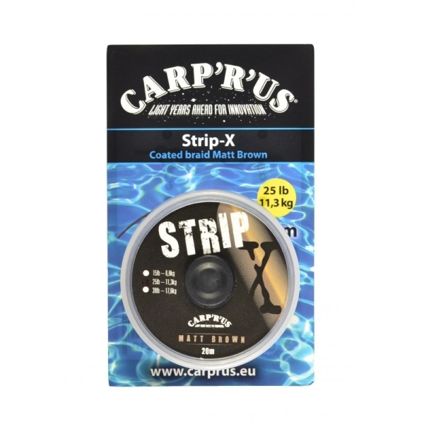 Carp ´R´ Us Potahovaná šňůrka Strip-X Matt Brown 20m - 45lb