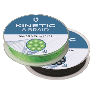 Kinetic Šňůra 8 Braid Fluo Green 150m - 0