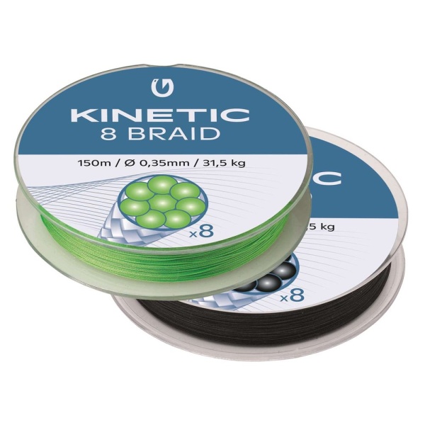 Kinetic Šňůra 8 Braid Fluo Green 150m - 0