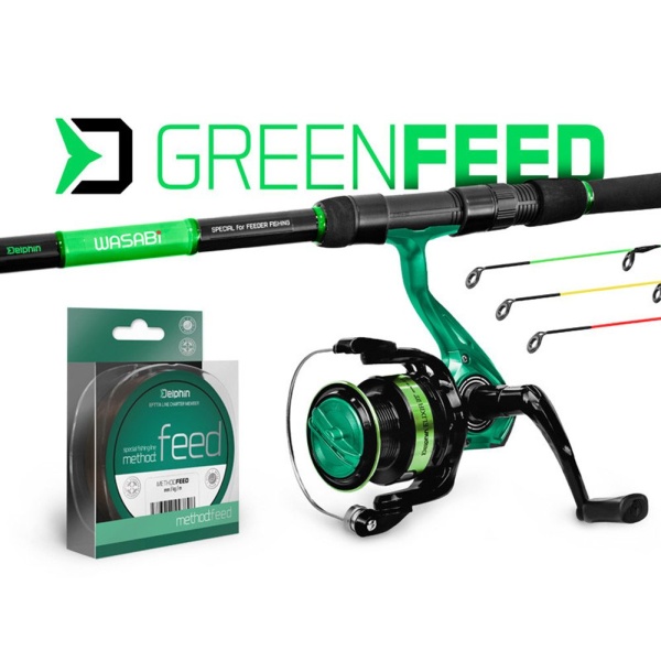 Delphin Feederový set GreenFeed 360cm 100g + 4T + 0