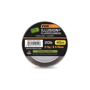 Fox Fluorocarbon Edges Illusion Fluorocarbon Hooklink/Leader Naturals Green 40m - 0