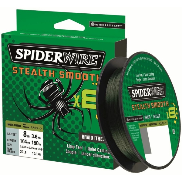 Spiderwire splétaná šňůra stealth smooth 8 zelená 150 m - 0