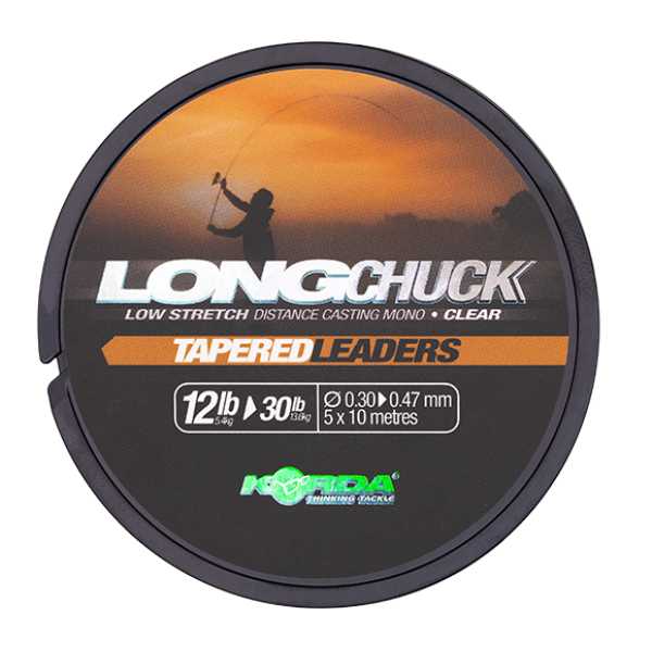 Korda šokový vlasec longchuck tapered leaders clear 5x10 m - 0